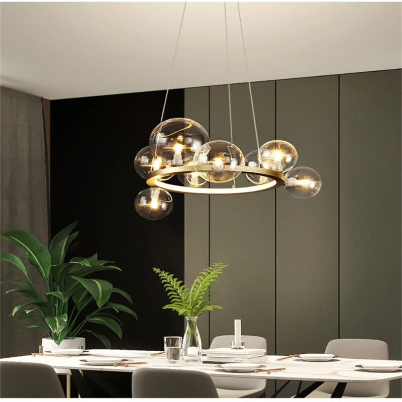 Suspension anneau à globes en verre – Norelia